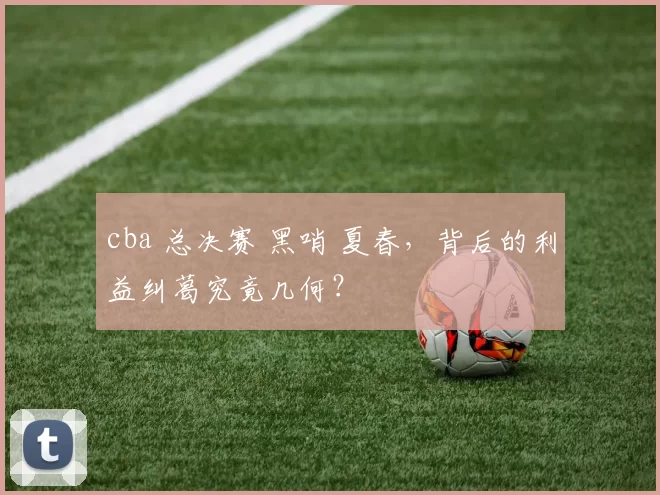 cba 总决赛 黑哨 夏春,背后的利益纠葛究竟几何?